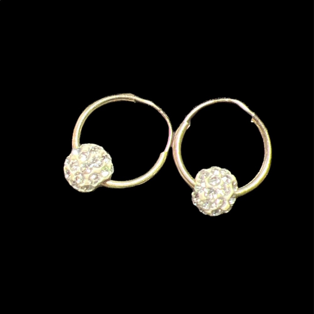 10/14k gold mini hoop earrings.